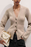 Buttoned Cardigan with Flared Sleeves