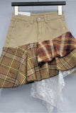 Layered Plaid Mini Skirt
