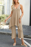 Sleeveless Asymmetric Pants Set