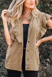 Ruffled Patchwork Jacket Vest