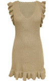 Ruffled Knit Casual Dress