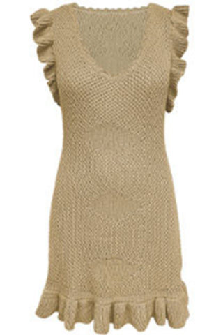 Ruffled Knit Casual Dress