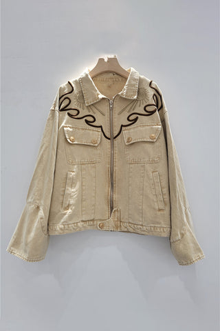 Patterned Zip-Front Jacket