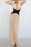 Long Sleeve Plunge Waist Detail Dress