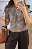 Short-Sleeve Textured Cardigan