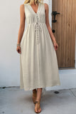 Sleeveless Button-Detail Casual Dress