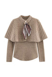 Elegant Two-Piece Skirt Set with Knit Details