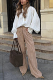 Wide-Leg Corduroy Casual Pants