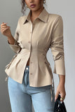 Tailored Button-Front Blouse
