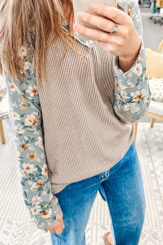 Floral Sleeve Layered Sweatshirt