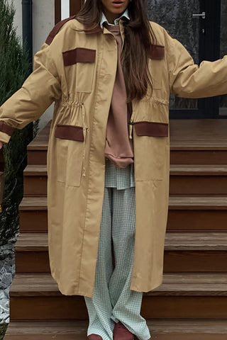 Longline Utility Jacket with Contrast Trim