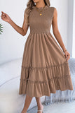 Sleeveless Smocked Casual Dress