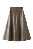 Faux Leather A-Line Skirt