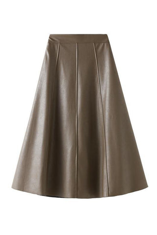 Faux Leather A-Line Skirt