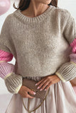 Knit Sweater with Contrast Sleeves