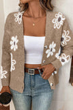 Floral Button-Up Cardigan Sweater