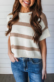 Stripe Dropped Sleeve Knit Top