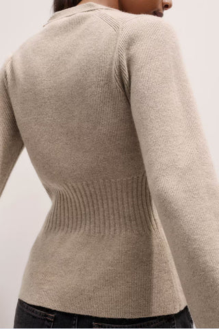 Buttoned Cardigan with Flared Sleeves