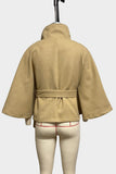 Belted High-Collar Cape