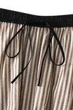 Drawstring Waist Striped Casual Skirt
