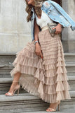 Layered Ruffle Maxi Skirt