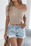 Off-Shoulder Knit T-Shirt