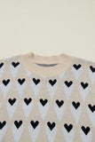 Geometric Heart Print Sweater