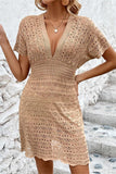 V-Neck Lace Casual Beach Dress