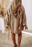 Cable Knit Drop Shoulder Sweater Dress