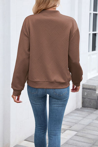 Textured Zip-Up Bomber Jacket