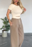 Crop Top and Wide-Leg Pants Set