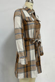 Belted Plaid Shirt Dress Coat