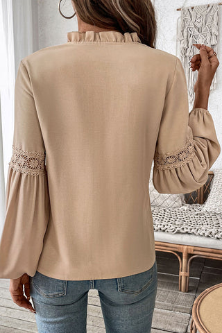 Tie-Neck Pleated Blouse