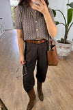 Short-Sleeve Textured Cardigan