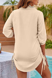 Stylish V-Neck Drawstring Tunic Top