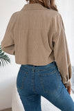 Cropped Corduroy Button-Up Jacket