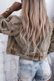 Studded Denim Jacket with Button Accents