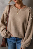 Pearl-Embellished Knit Sweater