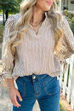 Striped Tie-Sleeve Blouse