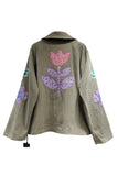 Floral Pattern Corduroy Jacket