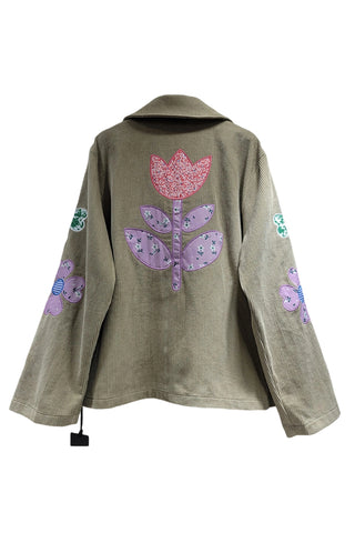 Floral Pattern Corduroy Jacket