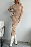 Seam-Detail Casual Knit Dress