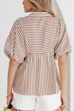 Striped Puff Sleeve Blouse