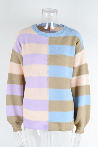 Casual Striped Knit Sweater