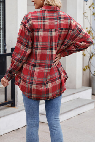 Button-Front Plaid Shirt