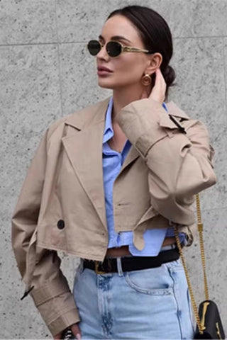 Cropped Double-Breasted Jacket