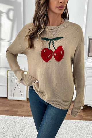 Playful Cherry Knit Sweater