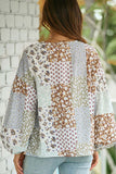 Floral Patchwork Blouse with Button Detail