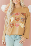 Heart Pattern Casual Sweatshirt
