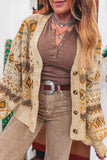 Retro Pattern Button Cardigan